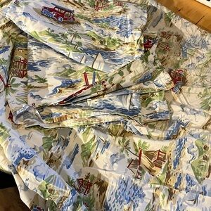 Pottery Barn Vacation Fabric with Blue and Green